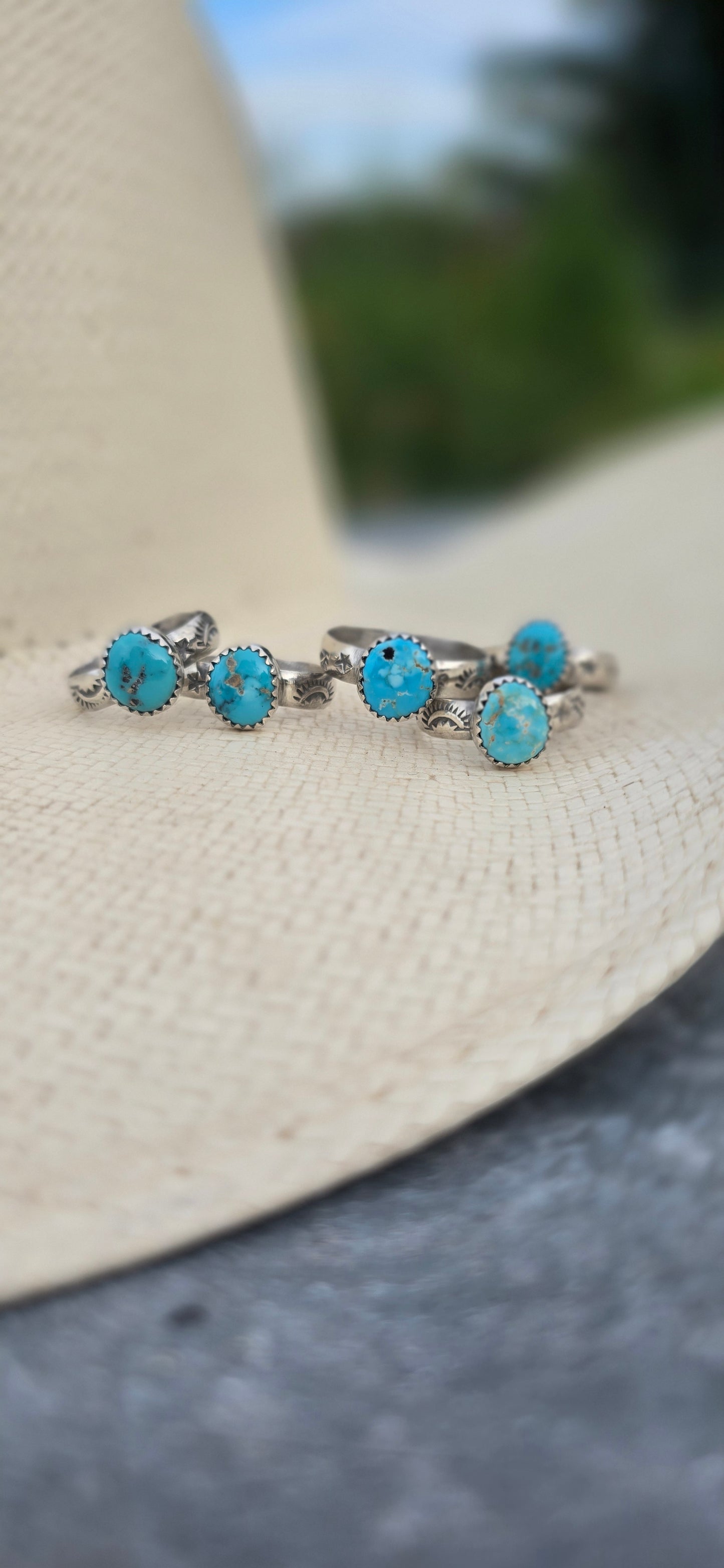 Lone Mountain Stamped Stacker Ring