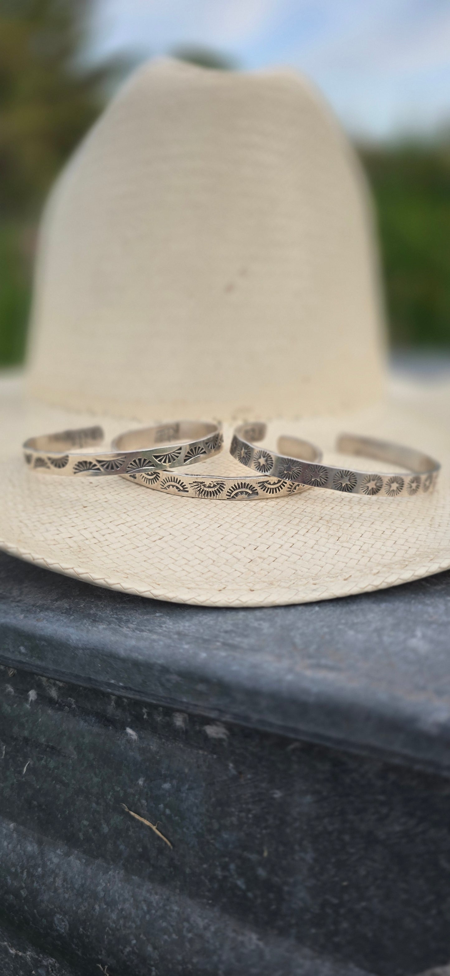 Sterling Silver Stamped Cuffs
